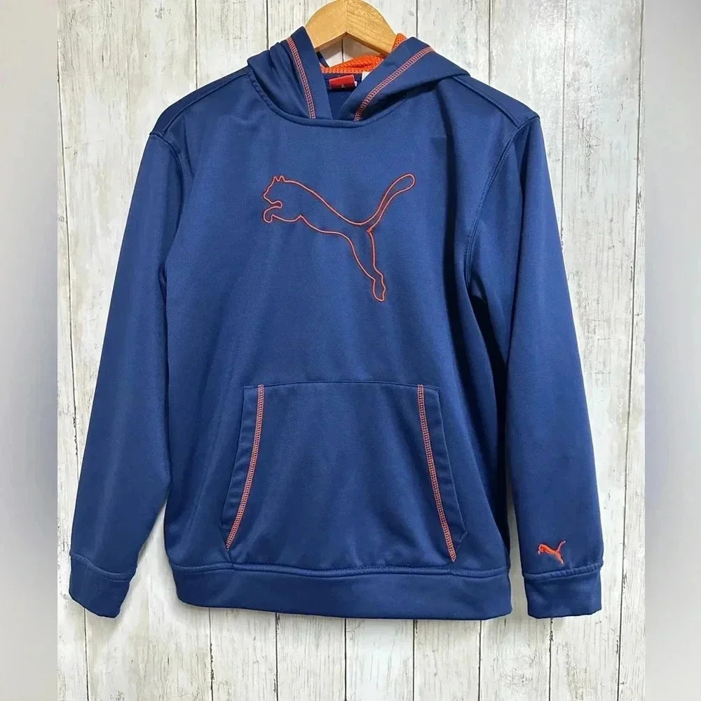 Puma Royal Blue Boys Hoodie Size L